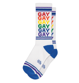 GUMBALL POODLE GUMBALL POODLE GAY RAINBOW RIBBED GYM SOCKS