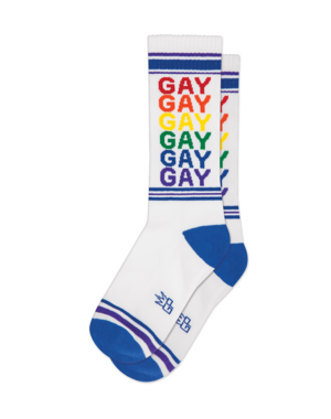 GUMBALL POODLE GUMBALL POODLE GAY RAINBOW RIBBED GYM SOCKS