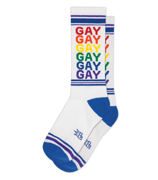 GUMBALL POODLE GUMBALL POODLE GAY RAINBOW RIBBED GYM SOCKS