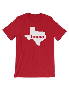 POLLY & CRACKERS TEXAS HOMO T-SHIRT RED SIZE SMALL