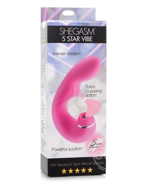 XR Brands SHEGASM 5 STAR TAPPING G-SPOT VIBE WITH SUCTION