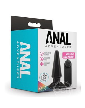 BLUSH NOVELTIES Anal Adventures Basic Vibrating Anal Pleaser With Remote Control - Black