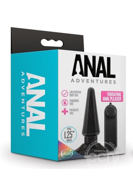 BLUSH NOVELTIES Anal Adventures Basic Vibrating Anal Pleaser With Remote Control - Black