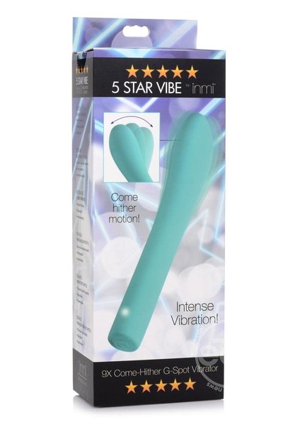 XR Brands INMI 5 STAR COME HITHER SILICONE G-SPOT VIBE TEAL