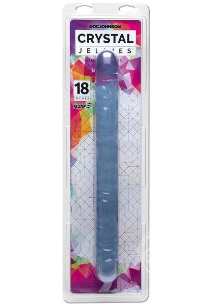 Doc Johnson CRYSTAL JELLIES DOUBLE DILDO CLEAR 18"