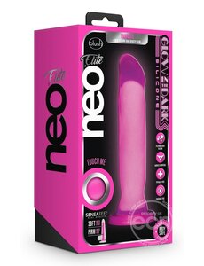 BLUSH NOVELTIES NEO ELITE GITD MARQUEE DILDO 8" PINK