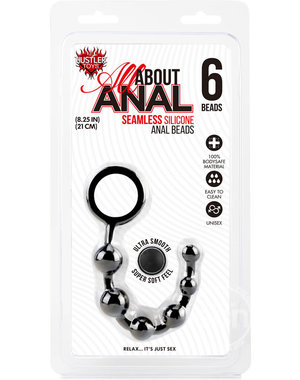 HUSTLER HUSTLER ANAL BEADS 6 BALL BLK SILICONE