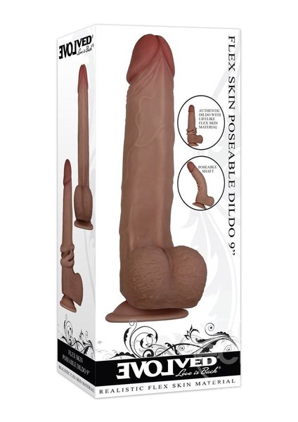 EVOLVED NOVELTIES EVOLVED FLEXSKIN POSABLE DILDO 9"