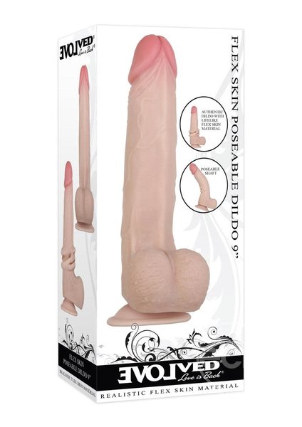 EVOLVED NOVELTIES EVOLVED FLEXSKIN POSABLE DILDO 9"