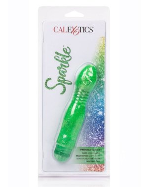 CalExotics Sparkle Twinkle Teaser Vibrator Waterproof Green 5.5 Inches