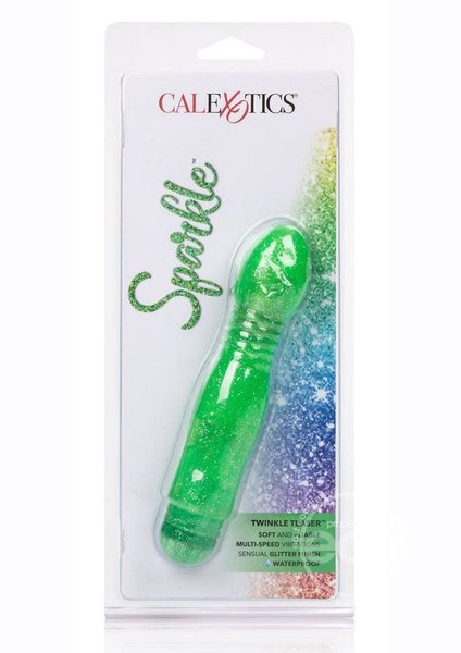 CalExotics Sparkle Twinkle Teaser Vibrator Waterproof Green 5.5 Inches