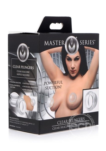 XR Brands MASTER SERIES CLEAR PLUNGERS NIPPLE SUCKERS