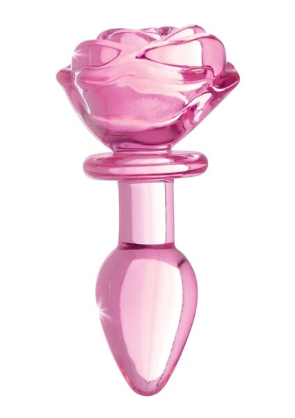 XR Brands BOOTY SPARKS PINK ROSE GLASS SMALL