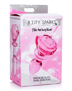 XR Brands BOOTY SPARKS PINK ROSE GLASS SMALL