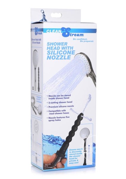 XR Brands CLEAN STREAM SHOWER HEAD WITH SILICONE NOZZLE