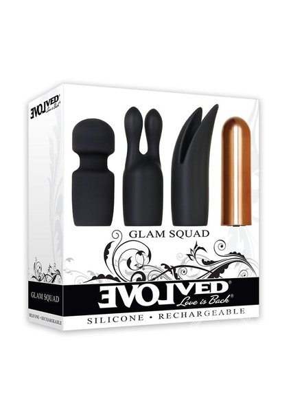 EVOLVED NOVELTIES EVOLVED GLAM SQUAD RECHARGEABLE BULLET & 3 SILICONE SLEEVES  KIT
