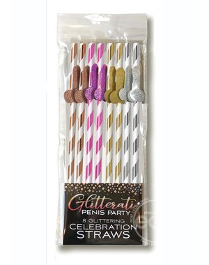 Little Genie Productions GLITTERATI TALL STRAWS 8PK