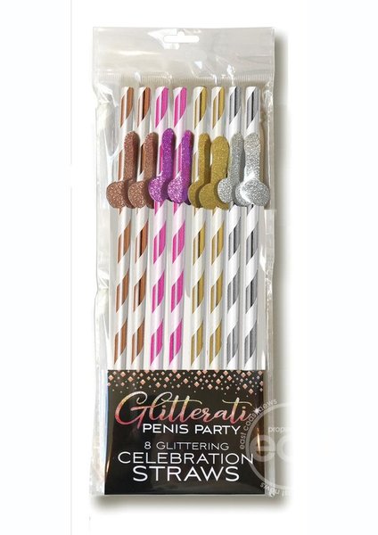 Little Genie Productions GLITTERATI TALL STRAWS 8PK