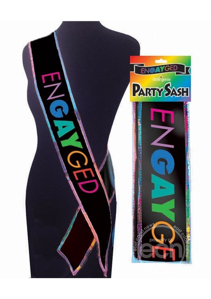 Little Genie Productions Engayged Pride Party Sash Black