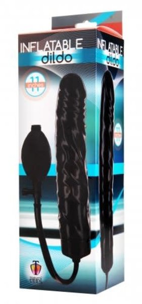 XR Brands TRINITY VIBES INFLATABLE DILDO BLACK 11"