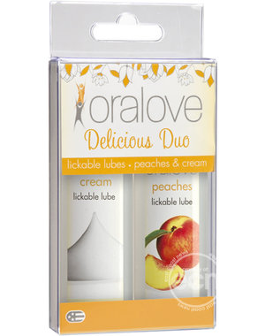 Doc Johnson ORALOVE DELICIOUS DUO LICKABLE PEACHES AND CREAM SET