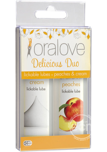 Doc Johnson ORALOVE DELICIOUS DUO LICKABLE PEACHES AND CREAM SET