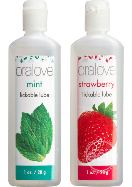 Doc Johnson ORALOVE DELICIOUS DUO LICKABLE STRAWBERRY MINT SET