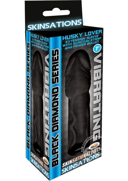 Hott Products SKINSATIONS HUSKY LOVER BLACK DIAMOND SCROTUM W/ BULLET