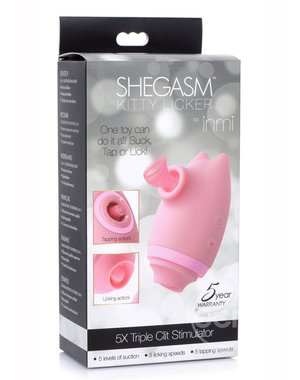 CalExotics INMI SHEGASM KITTY LICKER 5X SILICONE RECHARGEABLE CLIT STIMULATOR