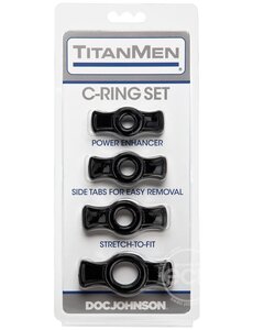 Titanmen TITANMEN COCK RING SET BLACK