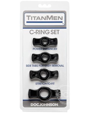 Titanmen TITANMEN COCK RING SET BLACK