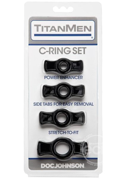 Titanmen TITANMEN COCK RING SET BLACK