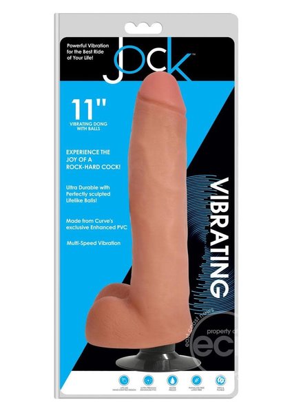 CURVE JOCK VIBRATING DILDO W/ BALLS 11inch