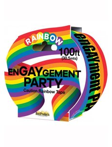Hott Products ENGAYGEMENT PARTY RAINBOW CAUTION TAPE