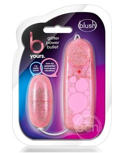 BLUSH NOVELTIES B YOURS GLITTER POWER BULLET VIBRATOR PINK