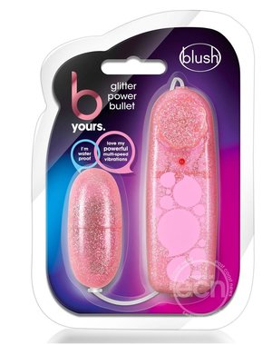 BLUSH NOVELTIES B YOURS GLITTER POWER BULLET VIBRATOR PINK