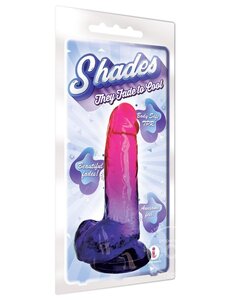 ICON BRANDS SHADES GRADIENT DILDO 8" PINK & PLUM