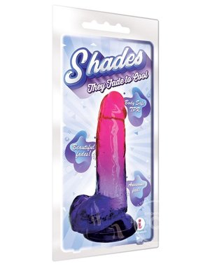 ICON BRANDS SHADES GRADIENT DILDO 8" PINK & PLUM