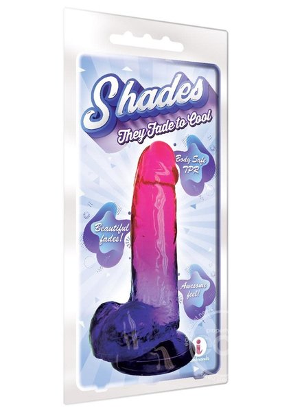 ICON BRANDS SHADES GRADIENT DILDO 8" PINK & PLUM