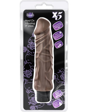 BLUSH NOVELTIES X5 Plus Hard On Vibrating Dildo 9in - Caramel
