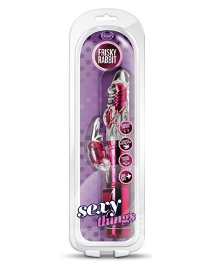 BLUSH NOVELTIES SEXY THINGS FRISKY RABBIT VIBRATOR PINK