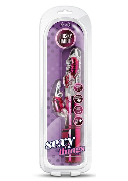 BLUSH NOVELTIES SEXY THINGS FRISKY RABBIT VIBRATOR PINK
