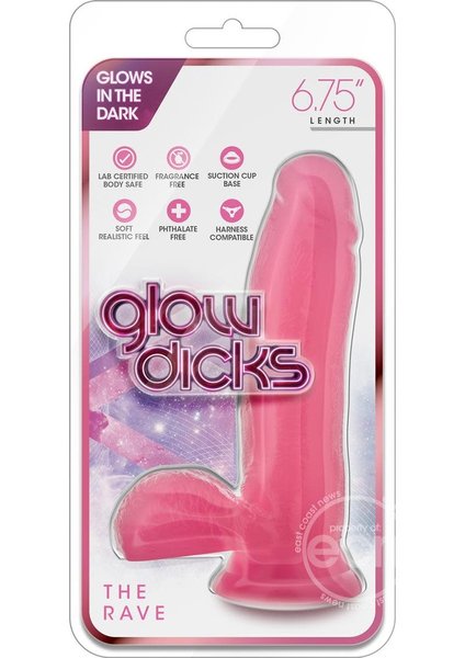 BLUSH NOVELTIES GLOW DICKS THE RAVE DILDO 6 inch