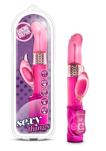 BLUSH NOVELTIES Sexy Things Dancing Dolphin Rabbit Vibrator - Fuchsia