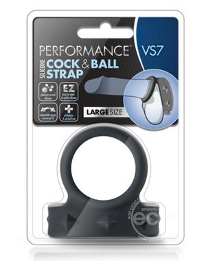BLUSH NOVELTIES PERFORMANCE VS7 SILICONE COCK & BALLS STRAP LARGE