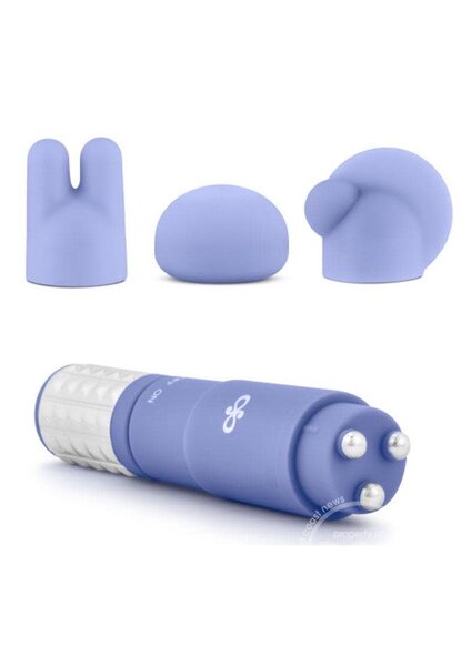 BLUSH NOVELTIES Rose Revitalize Massage Kit With Silicone Attachments - Periwinkle