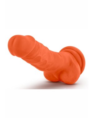 BLUSH NOVELTIES NEO ELITE SILICONE DILDO WITH BALLS 7.5" ORANGE