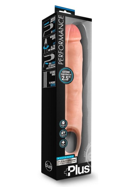 BLUSH NOVELTIES PERFORMANCE PLUS SILICONE SHEATH EXTENDER VANILLA 11.5"