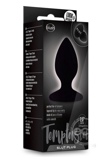 BLUSH NOVELTIES Temptasia Slut Silicone Butt Plug - Black