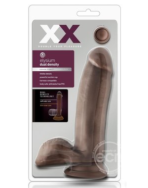 BLUSH NOVELTIES XX Elysium Dildo With Balls 7in - Chocolate